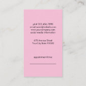 Rosa Haare Buttone Ernennung Terminkarte (Rückseite)