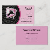 Rosa Haare Salon Karten mit Terminvereinbarung auf (Vorne/Hinten)