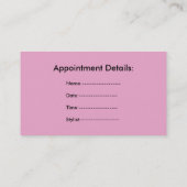 Rosa Haare Salon Karten mit Terminvereinbarung auf (Rückseite)