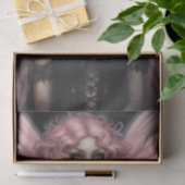 Rosa haariger Frühling Goth Fairy Decoupage Seidenpapier (Geschenk)