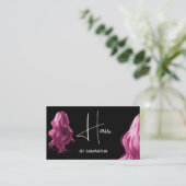 rosa Haarstylist moderne Typografie Visitenkarte (Stehend Vorderseite)