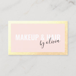 Rosa Haarstylistin und Makeup Artist Gold Frame Bu Visitenkarte