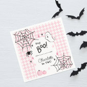 Rosa Hahnentrittmuster Halloween Niedlich Ghost 2. Serviette