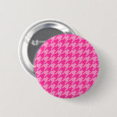 Rosa Hahnentrittmuster Karierter Karo Button (Vorne & Hinten)