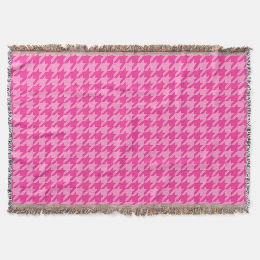 Rosa Hahnentrittmuster Karierter Karo Decke (Vorderseite)