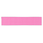 Rosa Hahnentrittmuster Karierter Karo Kurzer Tischläufer (Horizontal)