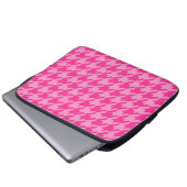 Rosa Hahnentrittmuster Karierter Karo Laptopschutzhülle (Vorne Knopf)