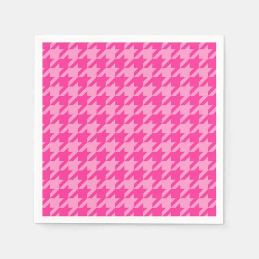 Rosa Hahnentrittmuster Karierter Karo Serviette (Vorderseite)
