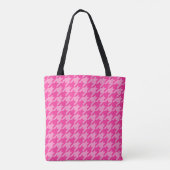 Rosa Hahnentrittmuster Karierter Karo Tasche (Rückseite)