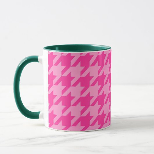 Rosa Hahnentrittmuster Karierter Karo Tasse (Links)