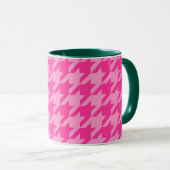 Rosa Hahnentrittmuster Karierter Karo Tasse (VorderseiteRechts)