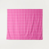 Rosa Hahnentrittmuster Karierter Karo Wandteppich (Vorderseite (Horizontal))