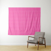 Rosa Hahnentrittmuster Karierter Karo Wandteppich (Beispiel (Horizontal))