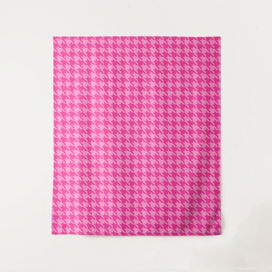 Rosa Hahnentrittmuster Karierter Karo Wandteppich (Vorderseite)