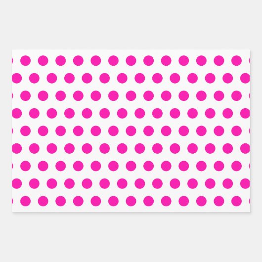 Rosa Hahnentrittmuster Monogram Polka Dot Geschenkpapier Set (Vorderseite 3)