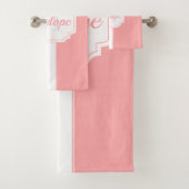 rosa Hahnentrittmuster Muster Badhandtuch Set (Insitu)