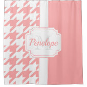 rosa Hahnentrittmuster Muster Duschvorhang (Vorderseite)