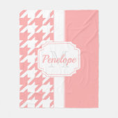 rosa Hahnentrittmuster Muster Fleecedecke (Vorderseite)