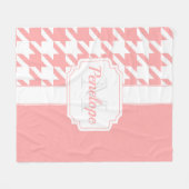 rosa Hahnentrittmuster Muster Fleecedecke (Vorderseite (Horizontal))