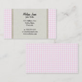 Rosa Hahnentrittmustermuster Visitenkarte (Vorne/Hinten)