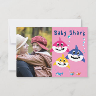 Rosa Hai 🦈 1. Geburtstag Spaß Phantastisches Part Einladung