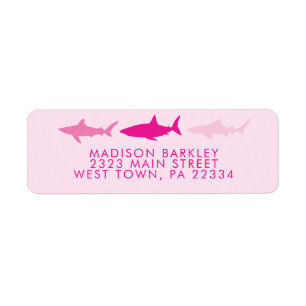 Rosa Haie Niedlich Kid's Rücksendeadresse Etikett