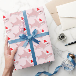 Rosa Haifisch im Geschenkpapier