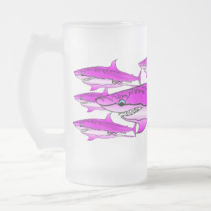 Rosa Haifisch-mattierte GlasTasse Mattglas Bierglas