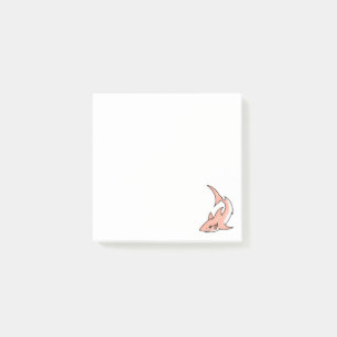rosa Haifisch-Woche Cartoon-Tattoo-Kunst Ozean-Tie Post-it Klebezettel
