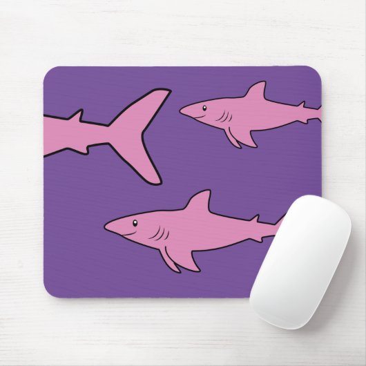 Rosa Haifische Mousepad (Mit Mouse)