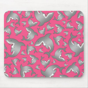 Rosa Haifischmuster Mousepad