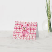 Rosa Häkelbär | Babyparty Danke (Vorderseite)