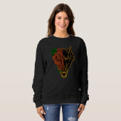 Rosa Halb Wolf Gesicht Ästhetik Retro Nostalgie VO Sweatshirt (Vorne ganz)