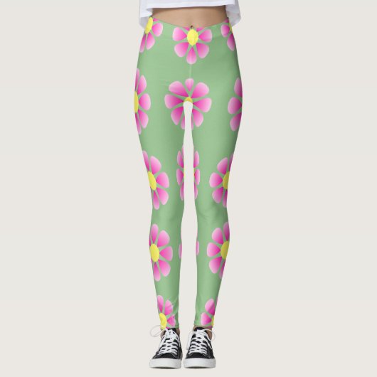 Rosa Halbbild Leggings (Vorderseite)
