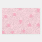 Rosa Halbblase zwischen Papierfledermaus und Spinn Geschenkpapier Set (Vorderseite)