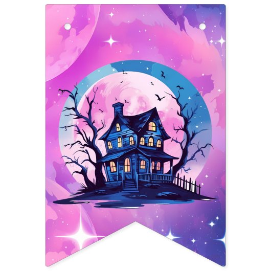 Rosa Halbkugel niedliche Zauberkatze Wimpelkette (Erste Fahne)