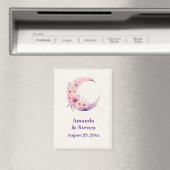 Rosa Halbmond Hochzeit speichern Sie das Datum Magnet (In Situ (Geschirrspüler))