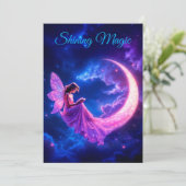 Rosa Halbmond Märchenmärchen Sternenkunst Ankündigung (Stehend Vorderseite)