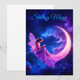 Rosa Halbmond Märchenmärchen Sternenkunst Ankündigung