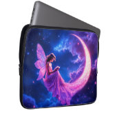 Rosa Halbmond Märchenmärchen Sternenkunst Laptopschutzhülle (Vorne Rechts)