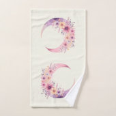Rosa Halbmond mit Hübschen Blume Badhandtuch Set (Handtuch)