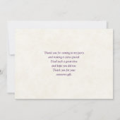 Rosa Halbmond mit Hübschen Blume Dankeskarte (Rückseite)