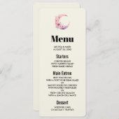 Rosa Halbmond mit Hübschen Blume Einladung (Vorne/Hinten)