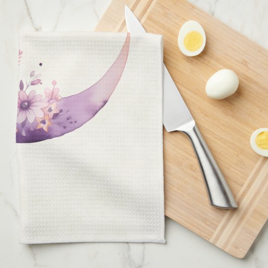 Rosa Halbmond mit Hübschen Blume Geschirrtuch (Viertel Falte)