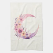 Rosa Halbmond mit Hübschen Blume Geschirrtuch (Vertikal)