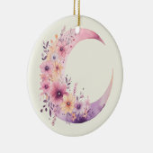 Rosa Halbmond mit Hübschen Blume Keramik Ornament (Rechts)