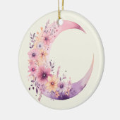Rosa Halbmond mit Hübschen Blume Keramik Ornament (Links)