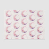 Rosa Halbmond mit Hübschen Blume Muster Seidenpapier (Vorderseite)