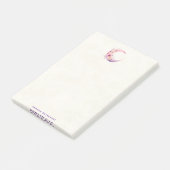 Rosa Halbmond mit Hübschen Blume Post-it Klebezettel (angewinkelt)