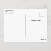 Rosa Halbmond mit Hübschen Blume Postkarte (Rückseite)